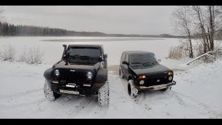Jeep wrangler vs Нива. Offroad зимой
