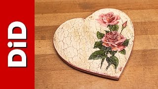 246. Drewniane, zdobione serce cz. 2 - Decoupage