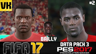 FIFA 17 VS PES 2017 DATA PACK 3 PLAYER FACES COMPARISON (Lanzini, Bailly, Nasri etc) #2