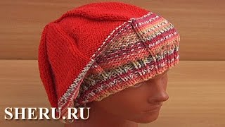 Шапочка спицами для начинающих Урок 39 Часть 2 из 2 Вязание