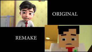 Ejen Ali - Misi Susu ( Original vs Remake Minecraft )