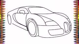How to draw a car Bugatti Veyron 2011 drawing