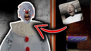 Pennywise in Granny Horror Game at 3:00 AM... (Granny Mobile Horror Game Pennywise Mod Gameplay)