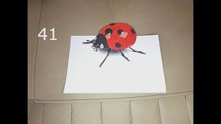 3 BOYUTLU ÇİZİM / 3D UĞUR BÖCEĞİ ÇİZİMİ NASIL YAPILIR (HOW TO 3D LADYBUG DRAWING) #41