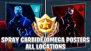 SPRAY OVER DIFFERENT CARBIDE OR OMEGA POSTERS! - WEEK 6 CHALLENGES! (Fortnite Season 4)