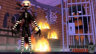 Minecraft FIVE NIGHTS AT FREDDY'S - DONUT IS CAPTURED BY THE PUPPET MASTER AND TRIES TO ESCAPE!!