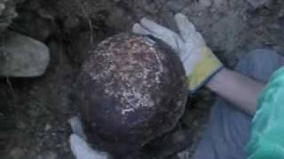 WW 2 German helmet hunting with metal detector