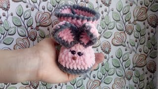 пинетки из плюшевой пряжи мастер класс для начинающих крючком / пинетки зефирки