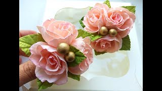 ЦВЕТЫ ИЗ ФОАМИРАНА/РОЗЫ НА РЕЗИНКЕ