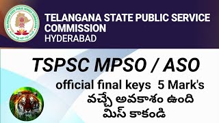 TSPSC MPSO/ASO Final keys 2018 || Puli Educational informer
