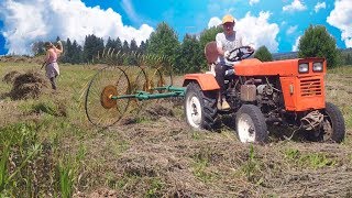Пытаемся заготовить сено на китайском минитракторе в деревне