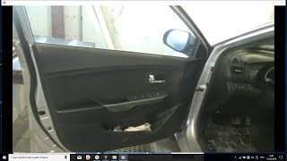 Как снять обшивки, передней и задней двери, Kia Rio III. + Зеркало заднего вида.