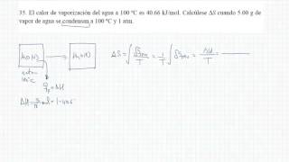 Termodinámica. Cálculo de entropía. Problema 35