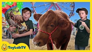 Jurassic World Surprise Toys Bag with Dinosaur Toy & Amusement Rides Showdown at Kids Theme Park