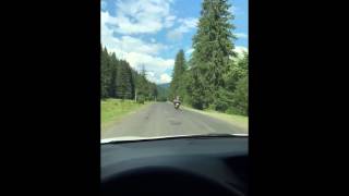 Ukraine roads on Zakarpattia Lake SYNEVYR