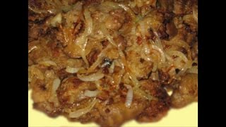 Печень куриная жареная с луком