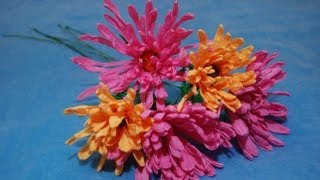 Хризантема. Цветы для букета из конфет . Мастер-класс.