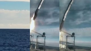 Falcon Heavy central core crashing into the ocean