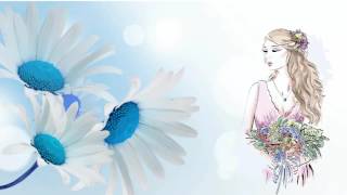 Рисованное видео женщины и цветы
