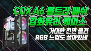 (25차 구독자이벤트) 컴퓨터 케이스 신상! 큼직한걸로 전면에 두개! RGB느낌도 좋네! COX A6 울트라 메쉬 강화유리 Duplex PC케이스! 리뷰&언박싱