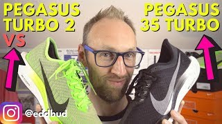 A comparison of the Nike Pegasus Turbo 2 vs Pegasus 35 Turbo