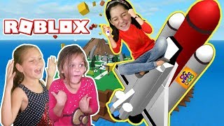 LAUNCHING A ROCKET IN ROBLOX! NATURAL DISASTER SURVIVAL SISTERS | WPFG FAMILY GAMING