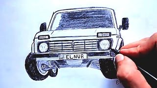 ❤️ Niva seklini nece cekmek lazimdir ❤️ (Ehedov Elnur) Как нарисовать машину Ниву