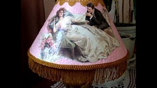 Красивый декупаж настольного абажура