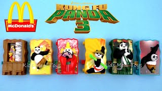 2016 McDONALD'S KUNG FU PANDA 3 MOVIE DREAMWORKS SET OF 6 HAPPY MEAL KIDS TOYS VIDEO REVIEW