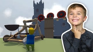 NOOBS DOING PARKOUR in HUMAN FALL FLAT MULTIPLAYER DAD VS SON