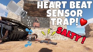 RUST | SUPER SALTY PLAYERS RAGING over my HEART BEAT SENSOR BAIT TRAP !
