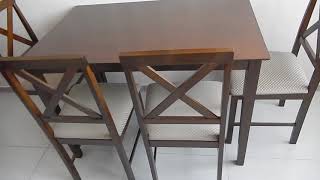 ОНЛАЙН ТРЕЙД.РУ Обеденный комплект Tetchair Хадсон (стол + 4 стула), cappuccino (темный орех)
