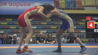 2017 Чемпионат России по женской борьбе 1 8ф-48 кг Ветошкина   Вострикова