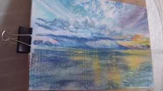 Рисуем пастелью. Дождь. Тучи. Облака. Море.