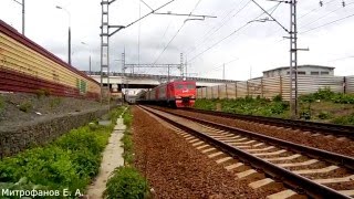 Электропоезд ЭТ2М-095 (ТЧ-6) пригородный поезд № 6722, сообщением Москва - Тверь.