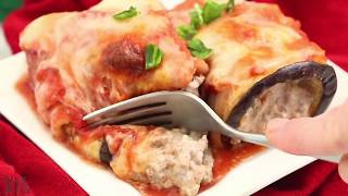 Low Carb Stuffed Eggplant Rolls