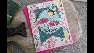 Happy Bee-day | Copics + Patterned Paper | Hello Bluebird