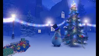 Новогодние футажи: СНЕГОВИК И ЁЛКА. New year and Christmas
