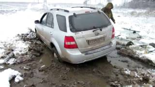 Kia Sorento BL | Киа Соренто - по снегу на грязевой резине /оффроад/offroad/покатушки