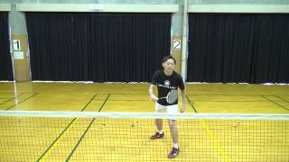 ダブルスのロングサーブをスマッシュで返球するときの動作【シドニーオリンピック日本代表 井川里美】