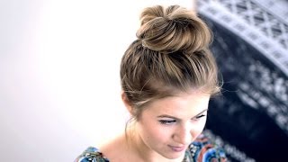 Messy Top Knot for Short/Medium Hair Tutorial | Milabu