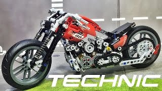 decool 테크닉 모토바이크 할리 데이비슨 로우 라이더 8051 레고 짝퉁 조립 리뷰 Lego knockoff Technic Motorbike