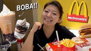 PHILIPPINES MCDONALD’S HAVE BOBA ??! Filipino McDonalds Menu Taste Test