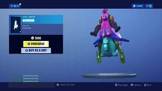 A Llama on a Bouncer -- Only in Fortnite! (Giddy-Up Skin riding Bouncer Emote in-game)