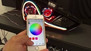 Genesis Coupe RGBW Quad Iron Man Retrofit & RGBW LED RIBBON W/RGBW Bluetooth Controller App