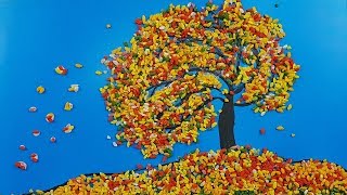 Аппликация из риса для детей - Осенний ветер