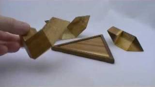 Triangulator wood brain teaser puzzle