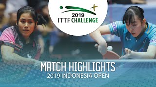 Suthasini Sawettabut vs Kaho Akae | 2019 ITTF Indonesia Open Highlights (1/2)