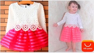 Платье для девочки  aliexpress . Распаковываем платье!