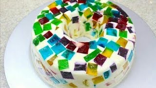 Sobremessa mosaico de gelatina ❤?